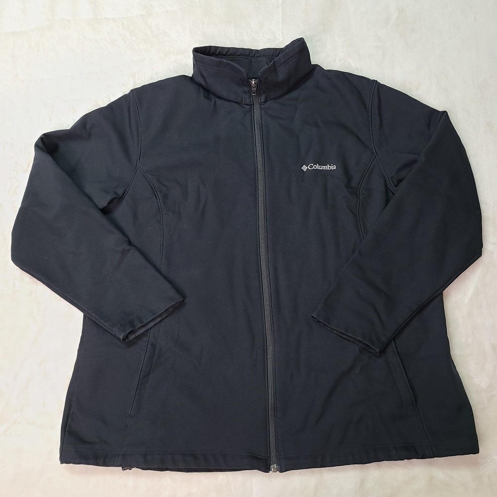 Columbia Kruser Ridge II Softshell Jacket Black Full Zip Fleece Lined Womens 2X